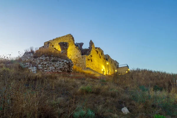 Vue Heure Bleue Après Coucher Soleil Croisé Tard Forteresse Ottomane — Photo