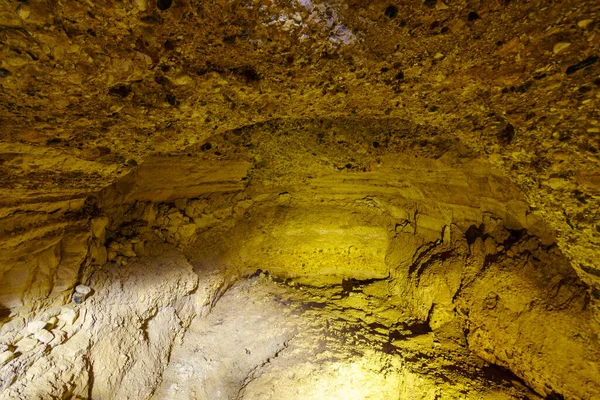 Blick Auf Die Überreste Einer Alten Höhle Tel Hazor Nationalpark — Stockfoto