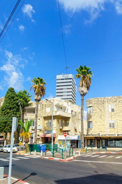 Haifa Israel Septiembre 2021 Escena Callejera Barrio Hadar Hacarmel Con — Foto de Stock