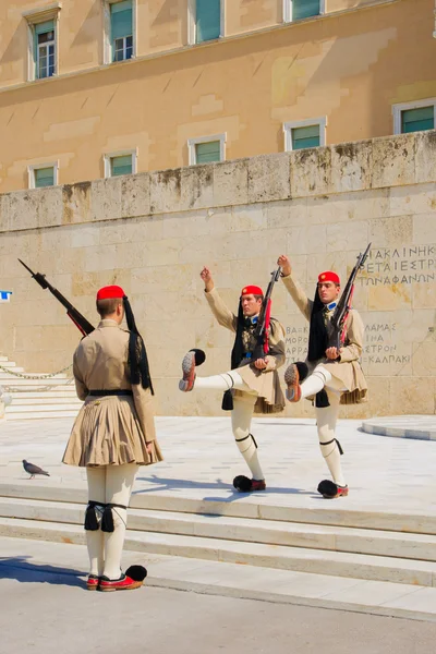 Wisseling van de wacht ceremonie, Athene — Stockfoto