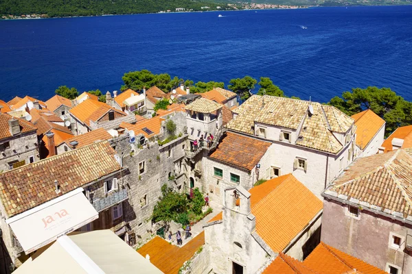 Vista para o telhado, Korcula — Fotografia de Stock