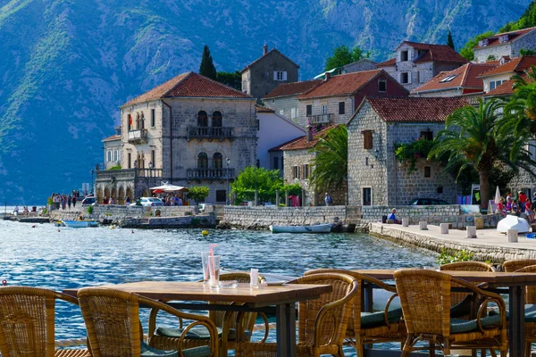 Perast promenade cena — Fotografia de Stock