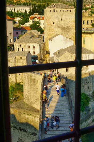 Old City and Old Bridge (Stari Most), Mostar — Stok Foto