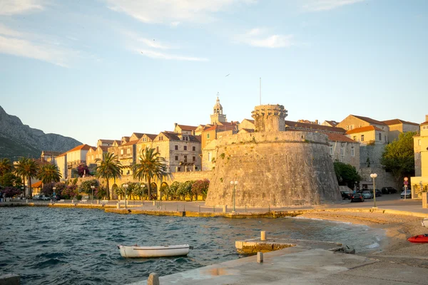 Korcula stad - västsidan — Stockfoto