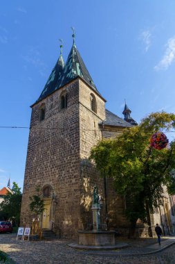Quedlinburg, Almanya - 30 Eylül 2025: St. Blasius Kültür Kilisesi, Quedlinburg, Saksonya-Anhalt, Almanya
