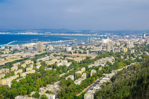 Centrum Haifa, de haven en de baai — Stockfoto