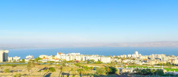 Panoramic view of Tiberias and the Sea of Galilee — Stock Photo, Image