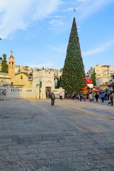 Noël sur la place du puits de Marie, Nazareth — Photo