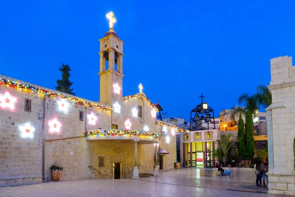 Noël sur la place du puits de Marie, Nazareth — Photo