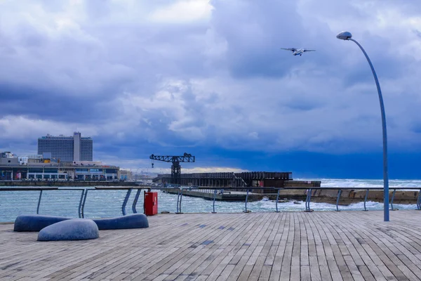 Winter scene, in the Tel-Aviv Port — Stock Photo, Image