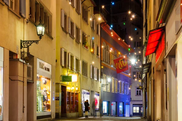 Calle en Navidad, Zurich — Foto de Stock