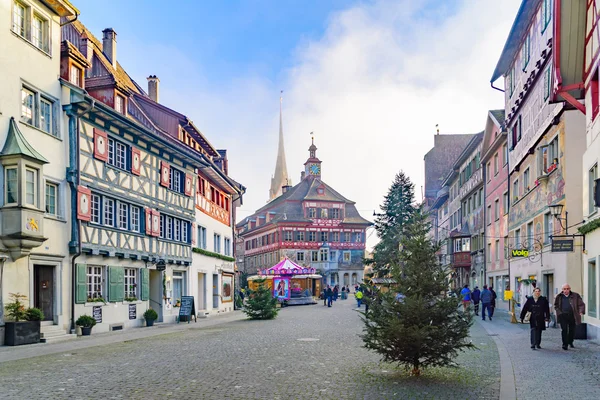 Painted facades, in Stein am Rhein — Stok fotoğraf