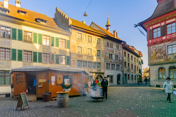 Painted facades, in Stein am Rhein — 스톡 사진