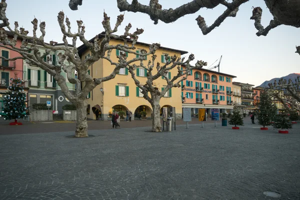 Strandpromenaden Piazza Mota, Ascona — Stockfoto