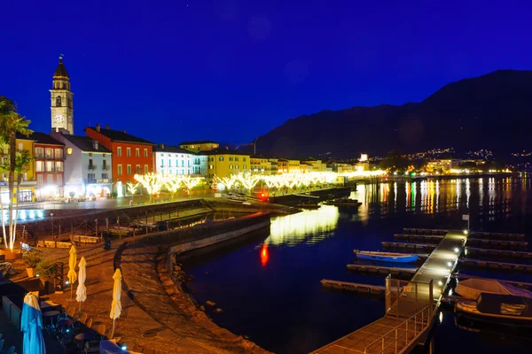 Strandpromenaden Piazza Mota, Ascona — Stockfoto