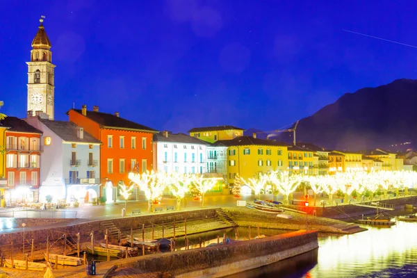 Strandpromenaden Piazza Mota, Ascona — Stockfoto