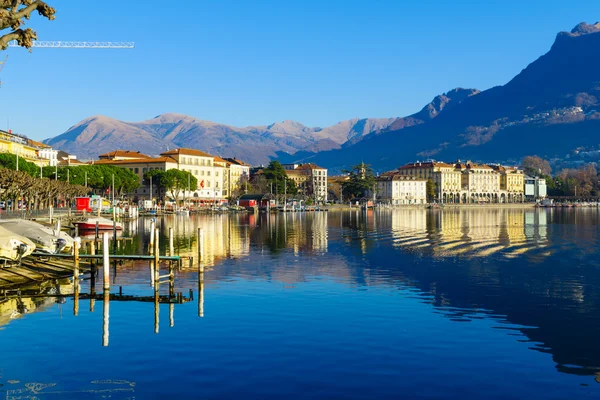 Jezerní promenáda, Lugano — Stock fotografie