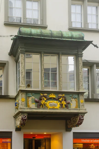 Arkýřová okna v St. Gallen — Stock fotografie