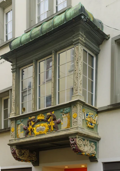 Oriel windows St. Gallen — Stock Fotó