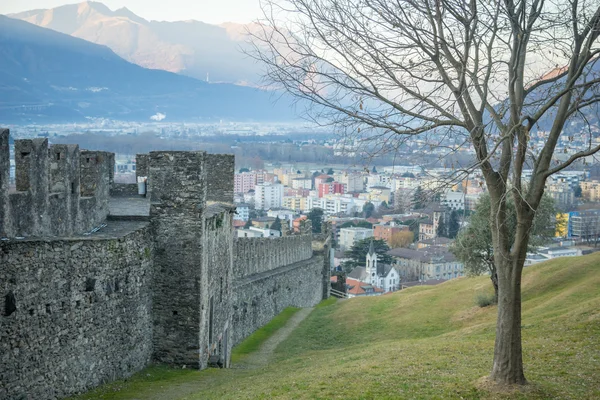 Montebello hrad, v Bellinzona — Stock fotografie