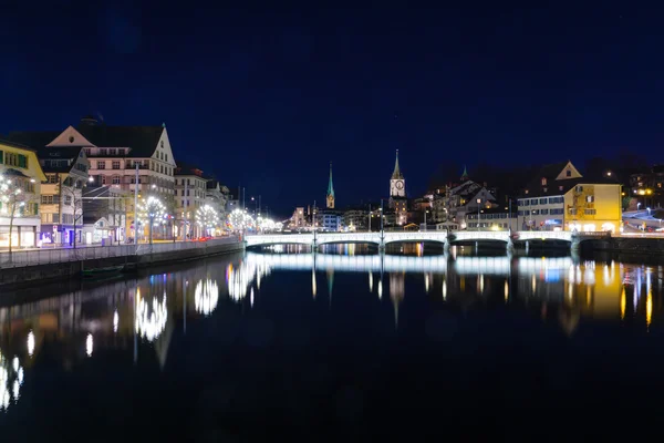 Zurich de noche — Foto de Stock