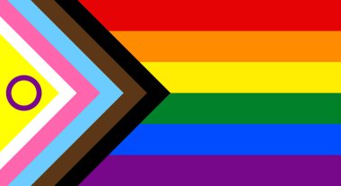 New inclusive LGBTQI+ flag for all the community illustration clipart