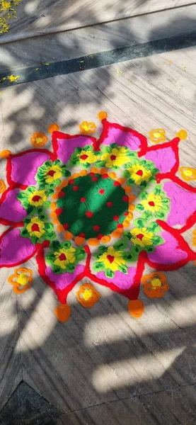 Bahçedeki renkli çiçekler.