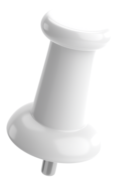 Pimi çek. Çizim iğnesi. Üç boyutlu pim. 3B illüstrasyon.