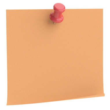 Üç boyutlu not kağıdı. Yapışkan bir not. 3B illüstrasyon.