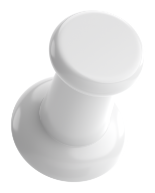 Pimi çek. Çizim iğnesi. Üç boyutlu pim. 3B illüstrasyon.