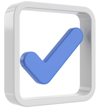 3 boyutlu onay kutusu. İşaretle. 3B illüstrasyon.