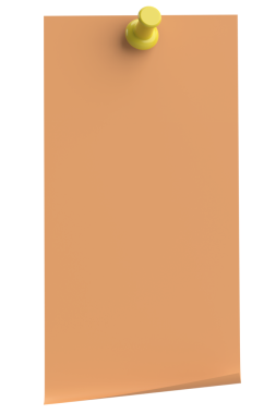 Üç boyutlu not kağıdı. Yapışkan bir not. 3B illüstrasyon.