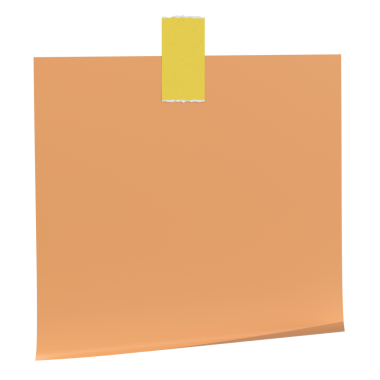 Üç boyutlu not kağıdı. Yapışkan bir not. 3B illüstrasyon.