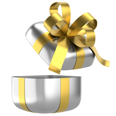 Hediye Kutusu açıldı. Üç boyutlu hediye kutusu. 3B illüstrasyon.