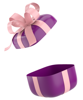 Hediye Kutusu açıldı. Üç boyutlu hediye kutusu. 3B illüstrasyon.