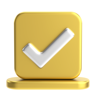 3 boyutlu onay kutusu. İşaretle. 3B illüstrasyon.