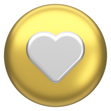 Düğme gibi. İkon gibi. 3B illüstrasyon.