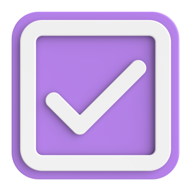 3 boyutlu onay kutusu. İşaretle. 3B illüstrasyon.