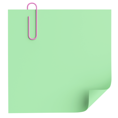 Üç boyutlu not kağıdı. Yapışkan bir not. 3B illüstrasyon.