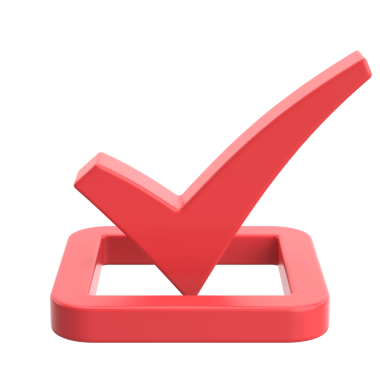 3 boyutlu onay kutusu. İşaretle. 3B illüstrasyon.