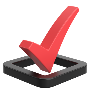 3 boyutlu onay kutusu. İşaretle. 3B illüstrasyon.