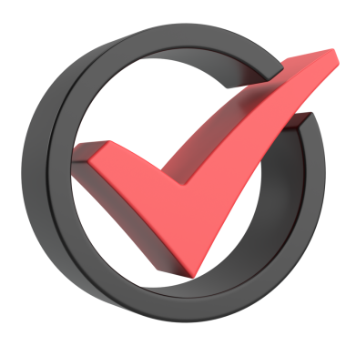 3 boyutlu onay kutusu. İşaretle. 3B illüstrasyon.