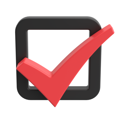 3 boyutlu onay kutusu. İşaretle. 3B illüstrasyon.