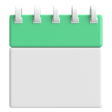 Boş takvim. Üç boyutlu takvim. 3B illüstrasyon.