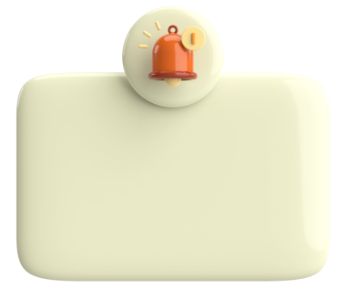 Üç boyutlu uyarı kutusu. 3B illüstrasyon.