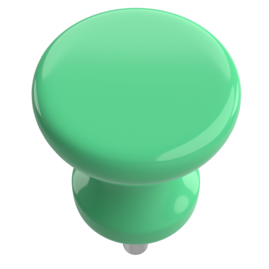 Pimi çek. Çizim iğnesi. Üç boyutlu pim. 3B illüstrasyon.