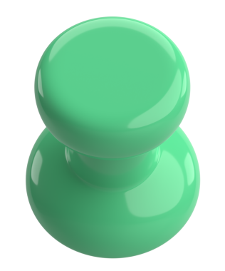 Pimi çek. Çizim iğnesi. Üç boyutlu pim. 3B illüstrasyon.