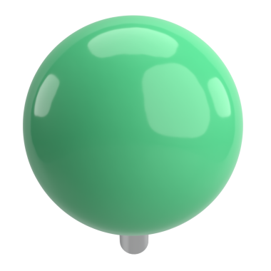 Pimi çek. Çizim iğnesi. Üç boyutlu pim. 3B illüstrasyon.