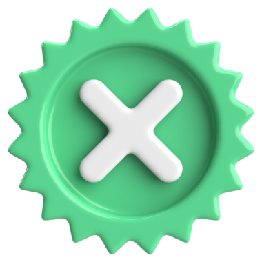 Üç boyutlu kapatma düğmesi. Çapraz. 3B illüstrasyon.