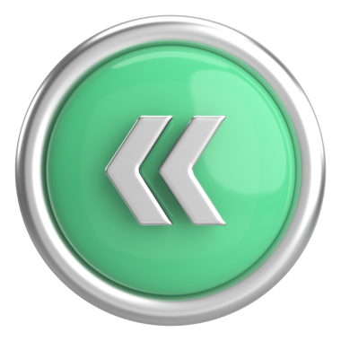 Önceki düğme. Arka düğme. 3B illüstrasyon.